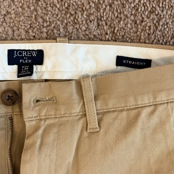 NWT - J. Crew Men’s Straight-Fit Flex Khaki Pants - British Khaki, Size 30/30 - Picture 3 of 6